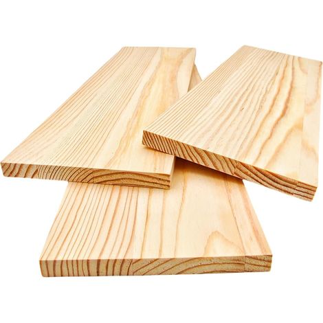 Planches de bois rectangulaires, blocs de bois non vernis pour travaux manuels, 30 x 10 x 1 cm, vierges, pour la sculpture, la peinture et le pyrogravure, lot de 3 pièces (1/5)