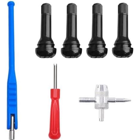 Kit D'outils Réparation de Valve Pneu, Outils pour Valves Pneus, 4 Pièces TR414 Pneu Voiture, Outil Retrait Motos, Camions, Vélos - (1/5)