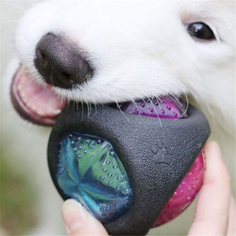 Gummiball für Hunde, Welpenball, bissfester Ball, Zahnpflegespielzeug für Haustiere, Backenzahntrainingsball (1/5)
