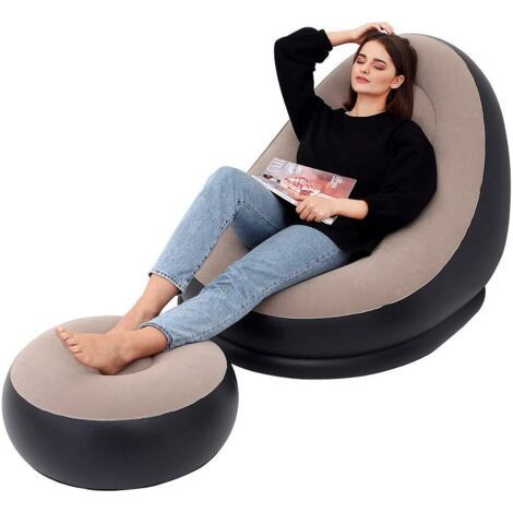 Canapé Gonflable et Repose-Pieds pour l'extérieur - Pliable(Marron) (1/5)