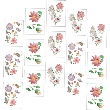 15pièces Autocollants Décoratifs à Motifs Floraux Stickers Pour Interrupteurs Pour Salon Couloir Et Salle De Classe Décoration Murale (1/5)