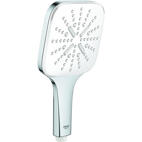 Grohe Rainshower SmartActive Cube - Cabezal de ducha, 130 9,5 l/min, 3 chorros, blanco luna 26582LS0
