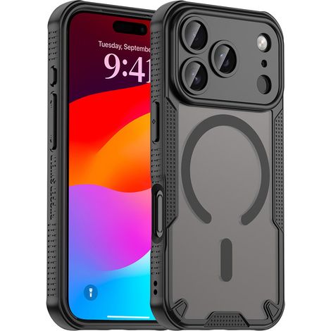 Funda protectora reforzada para iPhone 17 Pro, compatible con MagSafe, color negro. (1/5)