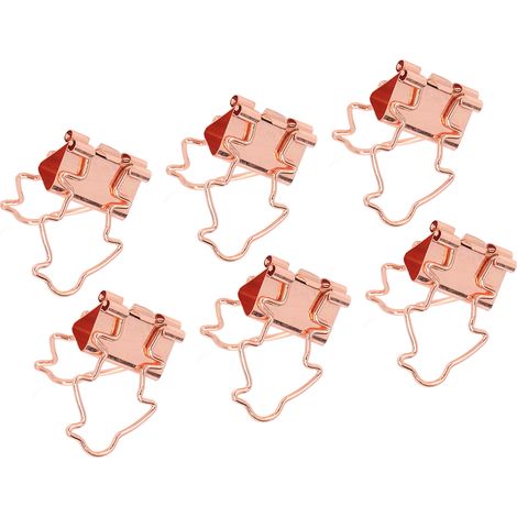 100 Stück Büroklammern, hohl, Pinguinform, robuste Metallklammern, klein, für Bürodokumente, Konto, Roségold (1/5)