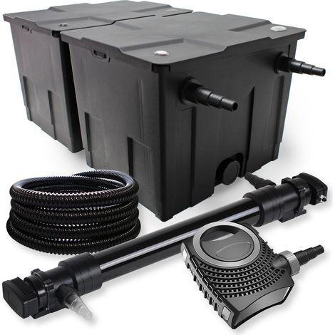 SunSun Set Filtro laghetto a 2 camere 60000l Chiarificatore UVC 72W 6ª serie Pompa NEO10000 80W Tubo
