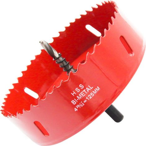 Hole Saw Drill Bit Hole Cutter with Arbor for Wood,PVC Board and Plasterboard(4-15/16"(125mm Hole Saw)),OUYLAF