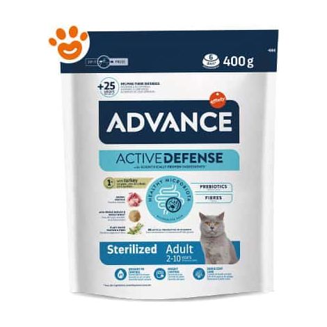 Advance Cat Active Defense Sterilized Adult Tacchino - Sacco 400 Gr -