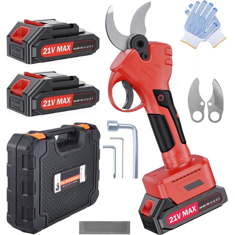 Sécateur Électrique Sans Fil 40mm – 600W, Secateur à Batterie avec Lames SK5 Suisses & 2×21V 2000mAh, Taille-Arbres Puissant pour Jardin, Verger & Ferme (1/5)