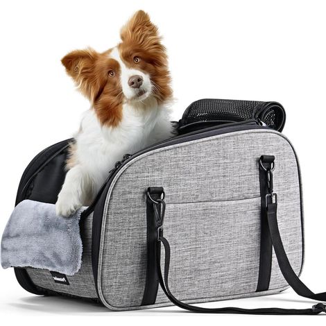Hundeautositz für kleine Hunde, Mittelkonsole, Tragbar, Grau (1/5)
