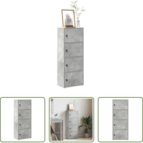 Bücherregal Holz - Bücherregal Betongrau 40x24x102 cm Holzwerkstoff (1/5)
