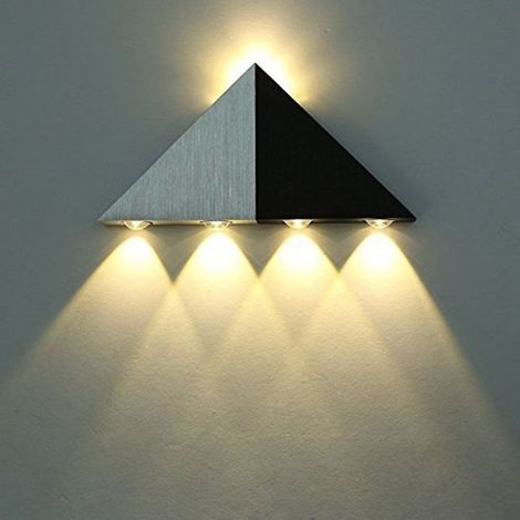 Applique Murale LED 5W Interieur Triangle Lampe Design Original Moderne Eclairage Décoratif en Aluminium Luminaire pour Chambre Couloir Salon - Blanc Chaud (1/5)