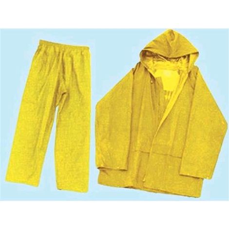 Completo impermeabile XTREM giacca e pantaloni in PVC - Colore Giallo - Taglia XXL