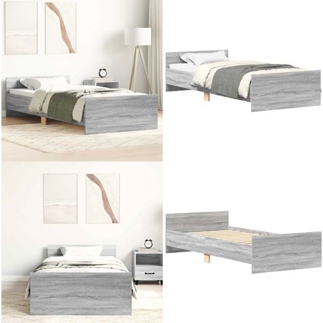 Cadre de lit sans matelas sonoma gris 75x190 cm - Cadre De Lit - Lit Simple - Lit Deux Places - Sommier - Bois D'ingénierie - Home & Living (1/5)