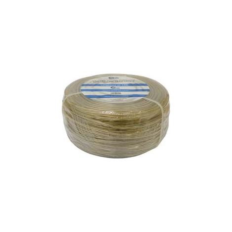 CAVETTO ACCIAIO OTTONATO RIVESTITO IN PVC TRASPARENTE  ø mm.4,4 rt da mt.100    QUALITY