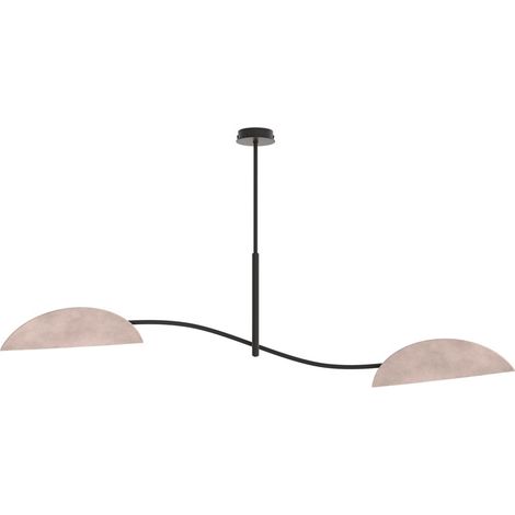 Plafoniera Moderna Ares Acciaio Nero Grigio 2 Luci E14 Ip20 (1/5)