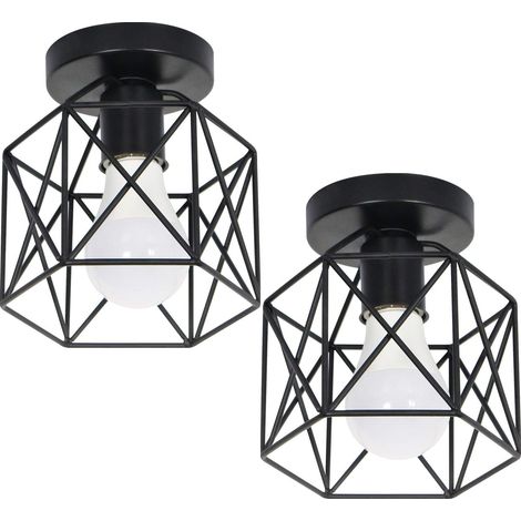 2PCS Antique Metal Chandelier Creative Modern Ceiling Light Black Industrial Ceiling Lights Retro Chandelier E27 (1/5)