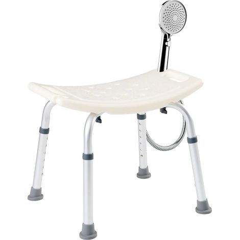 Duschsitz, verstellbare Höhe, ergonomisches Design, WEISS (1/2)