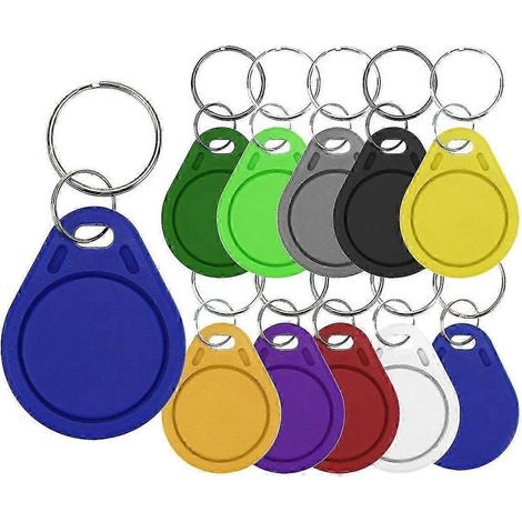 50 porte-clés intelligents RFID 1K S50, couleurs assorties, avec puce électronique réinscriptible UID 13,56 MHz, bloc 0... (1/5)