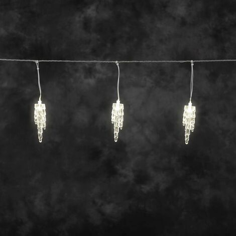 KONST SMIDE - Guirlande stalactite LED - 20 LED blanc chaud - 9m IP44 extérieur - Haute durabilité - Voir photos (1/5)