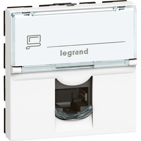 Legrand – Prise RJ45 catégorie 6FTP Mosaic – 2 modules – Montage apparent non – Utilisation intérieure – Type de connecteur RJ45 8(8)