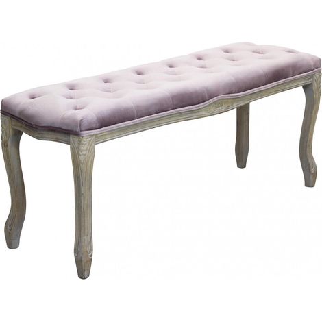 Panca Misty in Velluto Rosa 110x36x47 h cm in Legno Rosa (1/5)