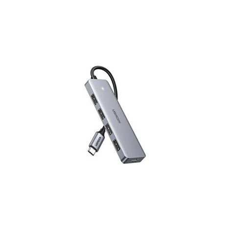 HUB USB-C Divisor - 4 puertos USB 3.2 con puerto de alimentación USB-C Gris (1/5)