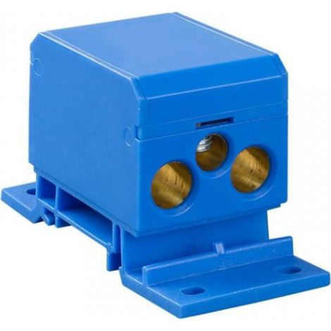 Bloc de distribution 4x4-70mm2 bleu, plat et montage sur rail DB4-N 48.29
