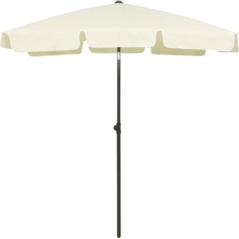 Parasol de plage jaune sable 180x120 cm (1/5)