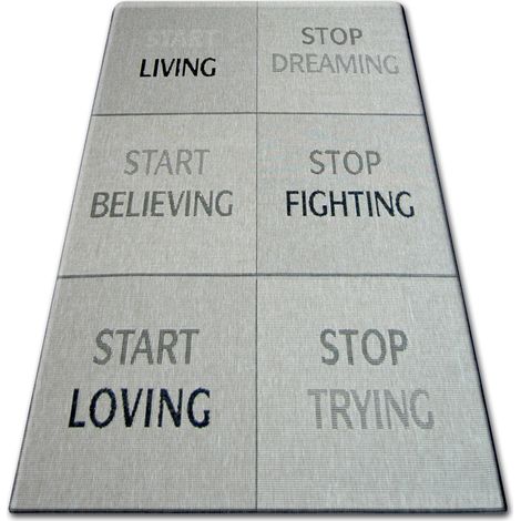 TAPPETO DI SPAGO SIZAL FLOORLUX 20275 YOLO argento / nero grey 140x200 cm (1/5)
