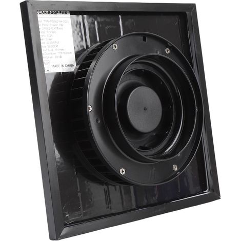 Ventilateur de toit solaire 8W extraction véranda atelier système ventilation DC sans balais noir (1/5)