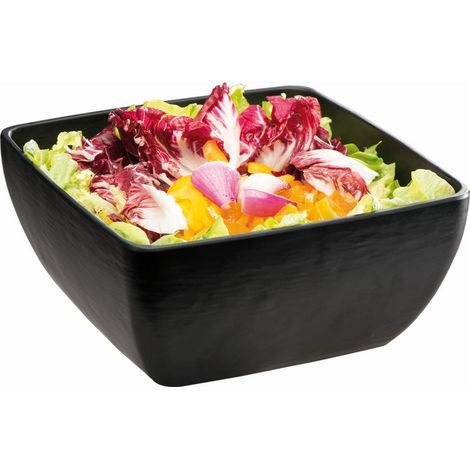 Bol 25 x 25 cm, hauteur 12 cm, 3,8 litres, mélamine, noir, aspect ardoise