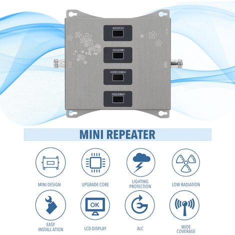 800 900 1800 2100MHz amplificateur de Signal de téléphone portable amplificateur Mobile quadri-bande 4/3/2G LTE répéteur cellulaire GSM DCS WCDMA ensemble (1/5)