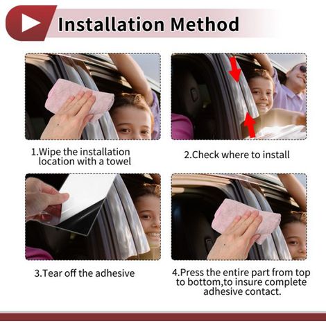 Bande de protection pour portière voiture Garniture Montant Porte Avant Pour VW Polo Sedan 02-10 Autocollant Noir 4pcs (1/5)