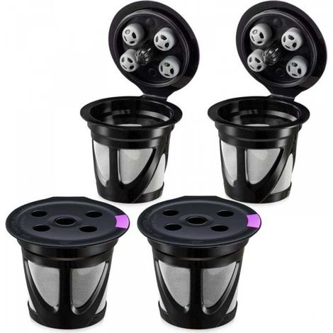 lot de 4 Capsules réutilisables pour cafetières pour K Supreme pour K Superme PlusNoir(5.2×4.5×3.4cm) (1/5)