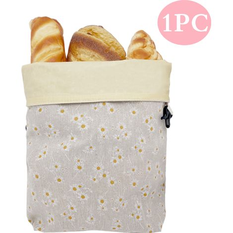 Sac à pain réutilisable en cire d'abeille double couche, Daisy (1/3)