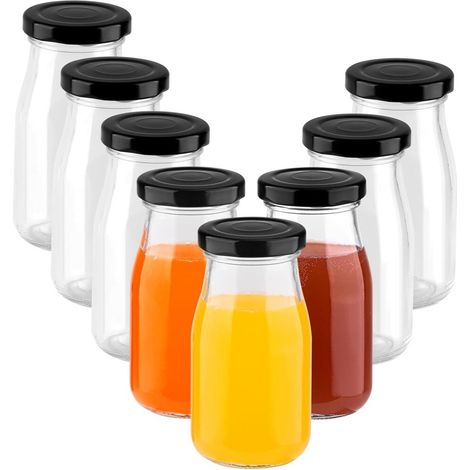 bocaux transparents – 150 ml – bouteilles vides mini pour shots de gingembre – Lot de 8 bouteilles e (1/5)