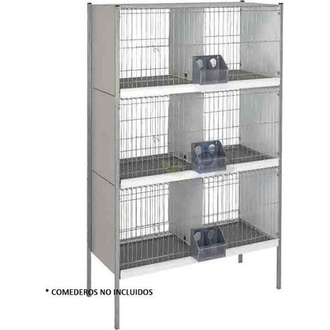 Gabbia per Piccioni in Lamiera Zincata con 6 Compartimenti e Piedi, 100 x 45 x 169 cm