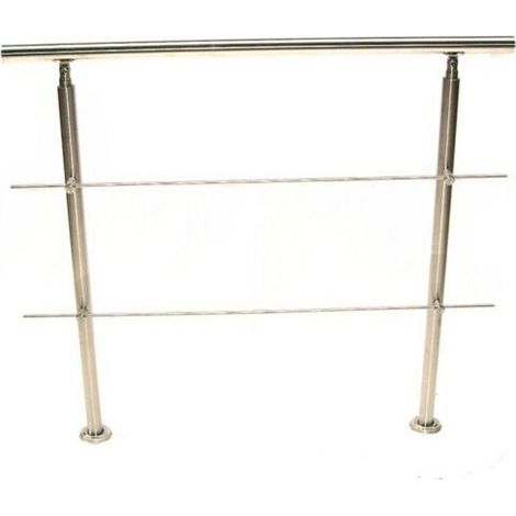 Edelstahl Treppengeländer 100 Handlauf Geländer Balkongeländer 2 Querstäbe 57205 (1/5)