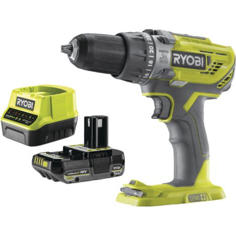 Pack RYOBI Perceuse à percussion R18PD3-0 - 18V One+ - 1 Batterie 2.0Ah - 1 Chargeur rapide (1/5)