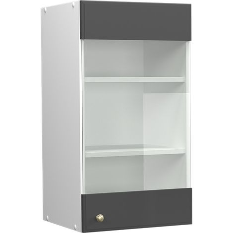 Küchenglasschrank Fame-Line, Anthrazit-Gold, 40 cm, Vicco