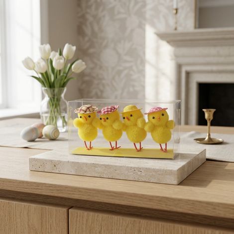 Set of Four Decorative Chicks with Hats (1/3)