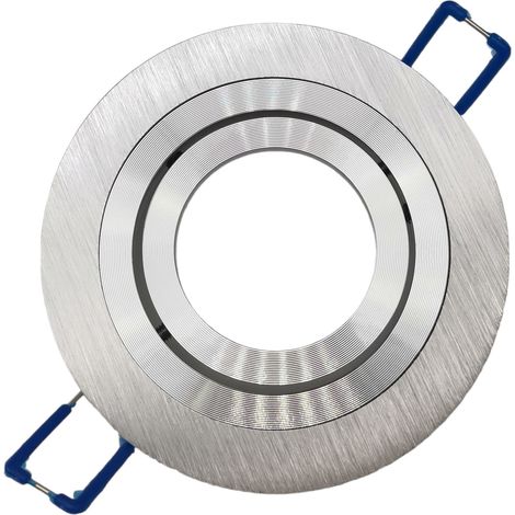 Portafaretto Tondo Argento satinato Orientabile da incasso cartongesso per lampadine led GU10 con ghiera svitabile (1/4)