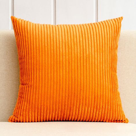 Coussin Décoratif - Housse de Coussin Grise Rayée en Polyester - 55 x 55 cm - Pour Salon Chambre - Lot de 2