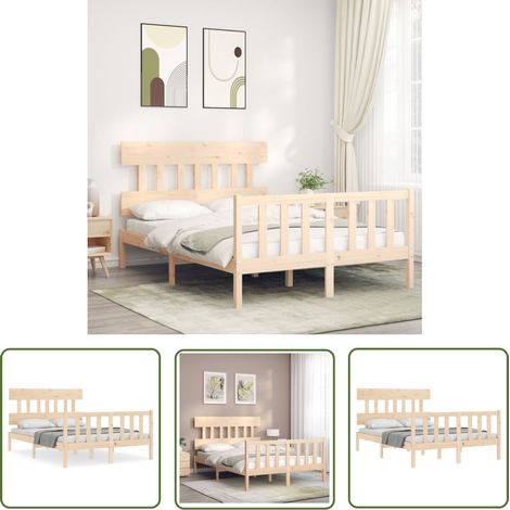 Maison Exclusive Massivholzbett ohne Matratze 140x200 cm (1/5)