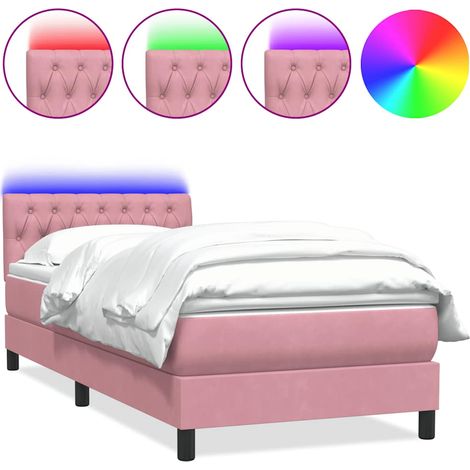 Maison Exclusive - Boxspringbett mit Matratze & LED Rosa 80x220 c