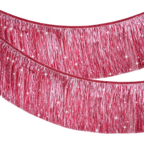 1 Guirlande à franges,Matériau PET,Rouge brillant,20x200cm,Décoration fête (1/5)