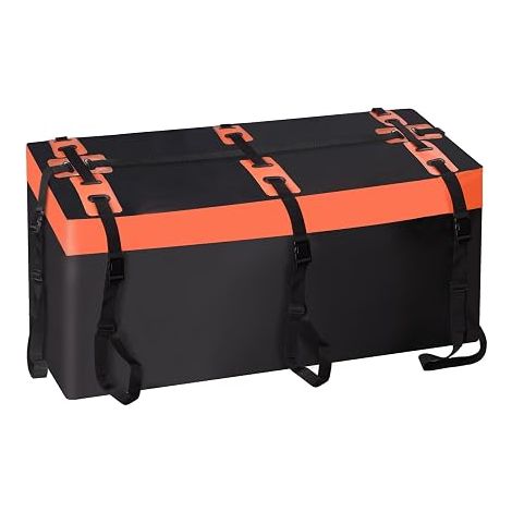 Baúl de techo para coche 425L, baúl para enganche de remolque, revestimiento de PVC 600D, impermeable, resistente al desgarro, plegable (1/5)