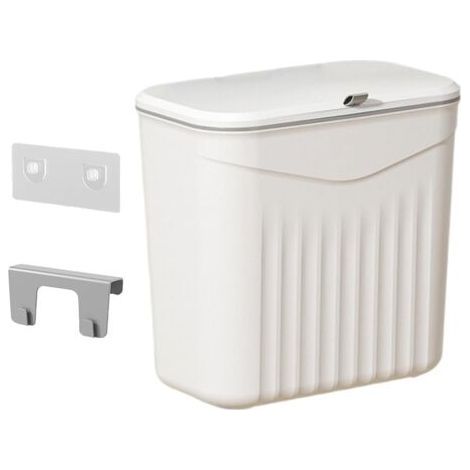Türhänger-Abfalleimer, Wandabfalleimer mit Deckel – Wohnaccessoire für Türhänger, unter der Spüle, im Badezimmer, in der Waschküche, im Büro, in der Wohnung (1/5)
