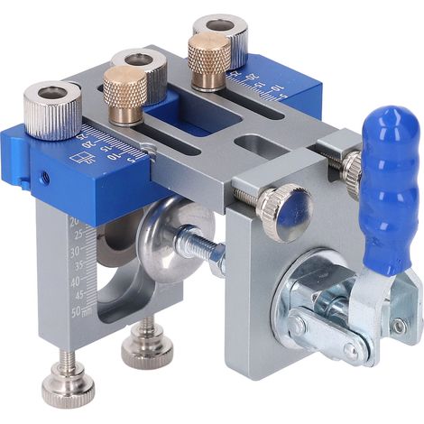 Kit de gabarits pour tourillons 3 en 1 : gabarits de perçage pour trous de poche, outils de positionnement et de poinçonnage réglables pour assemblages de menuiserie (1/5)