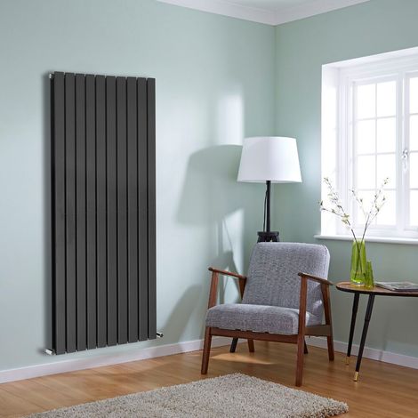 NRG Flat Panel Radiator Designer Column Bathroom Central Heating Anthracite Double 1600x680mm